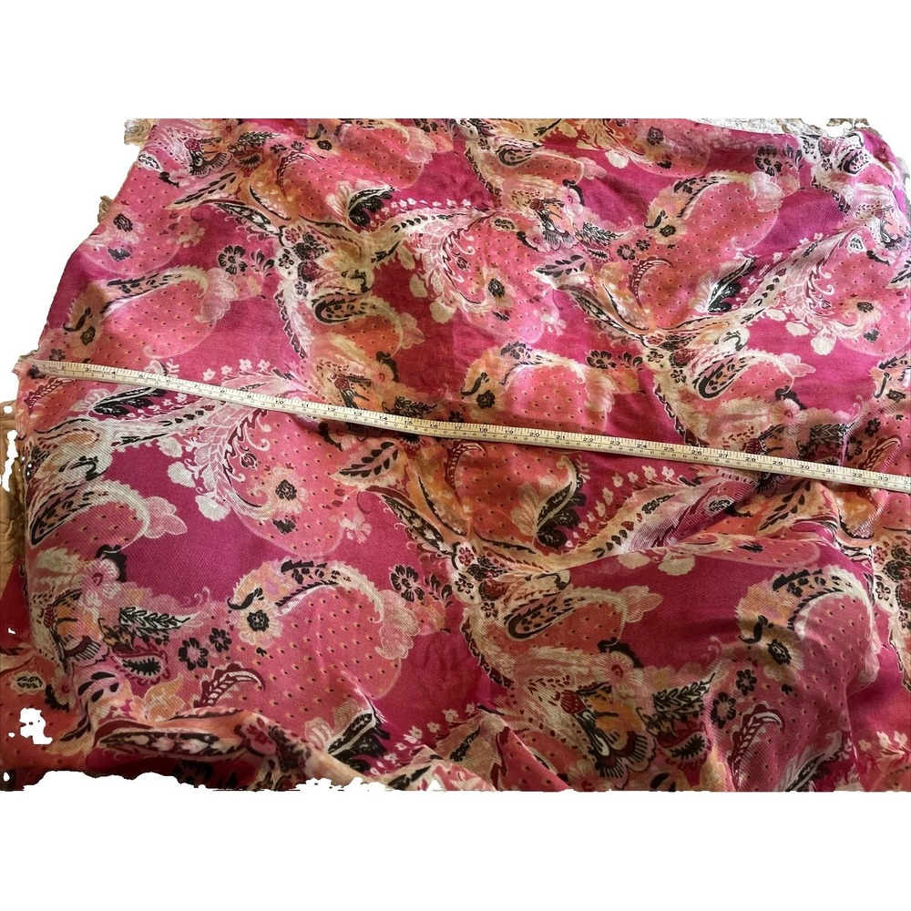Chico's Women's Square Scarf Pink Paisley Print Chic 40"x40" Classy Elegant